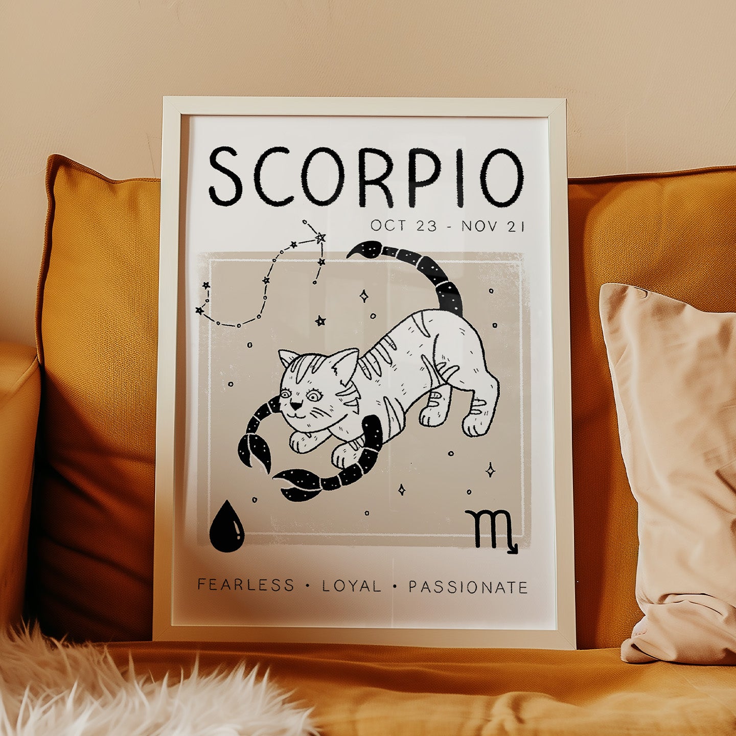 Scorpio Cat Zodiac Star Sign Print (unframed)