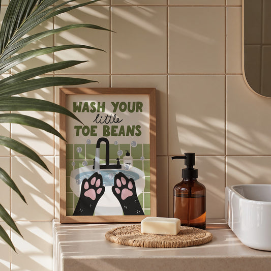 Wash Your Little Toe Beans Dog Print