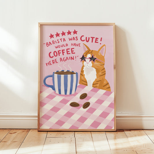 Barista Was Cute Cat Print