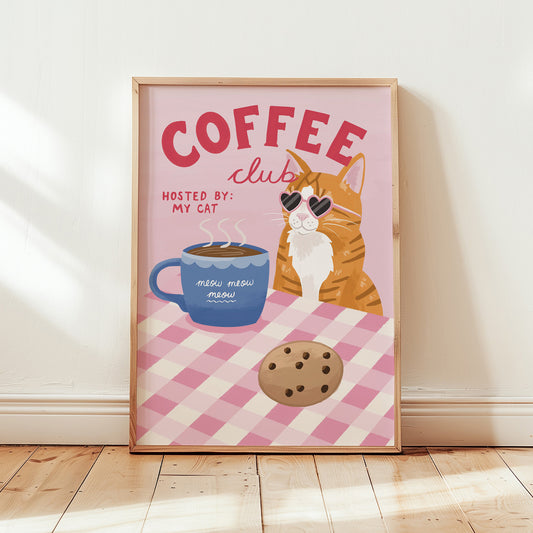 Cat Coffee Club Print