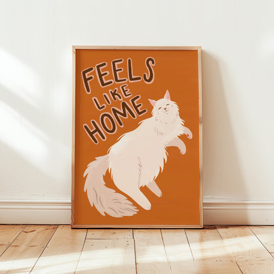 Feels Like Home Cat Art Print (Unframed)