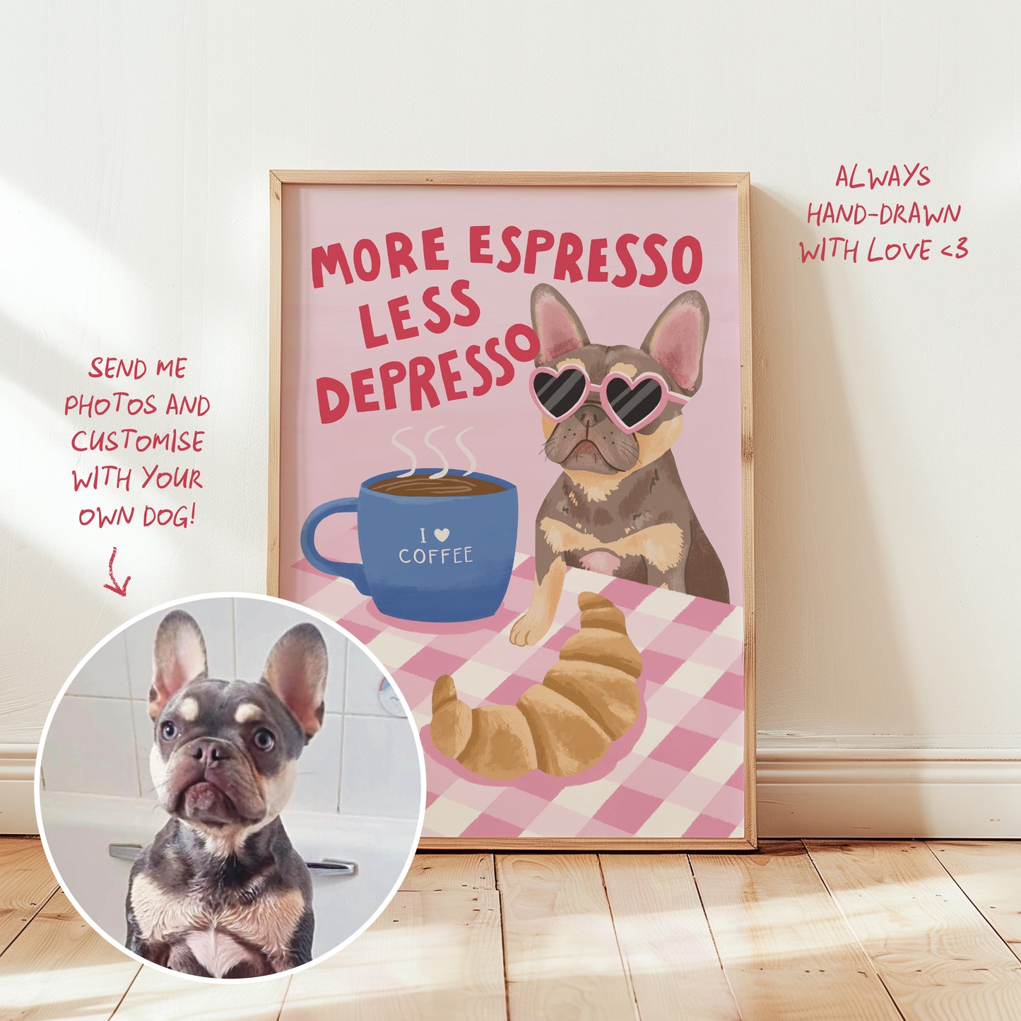 Custom Coffee Dog Print (Add your dog!)