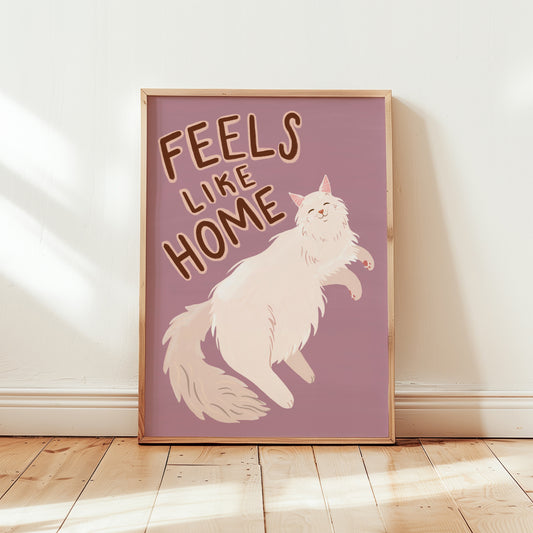 Feels Like Home Cat Art Print (Unframed)