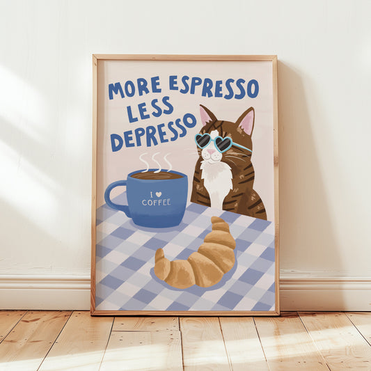 Custom Coffee Cat Print (Add your cat!)