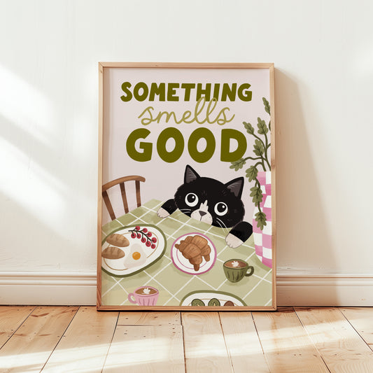 Something Smells Good Kitchen Art Print (unframed)
