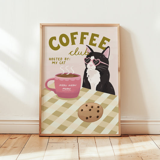 Cat Coffee Club Print