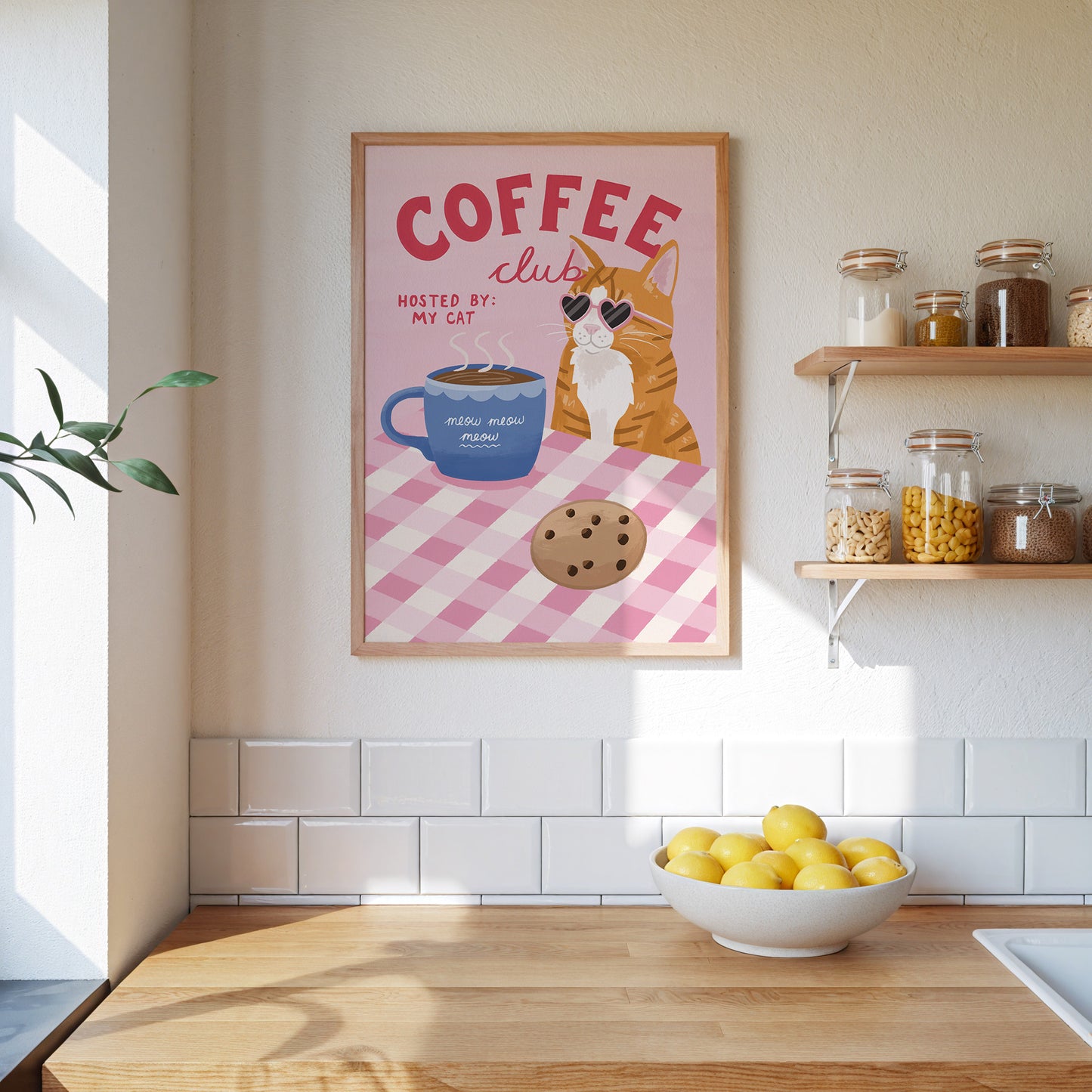 Cat Coffee Club Print