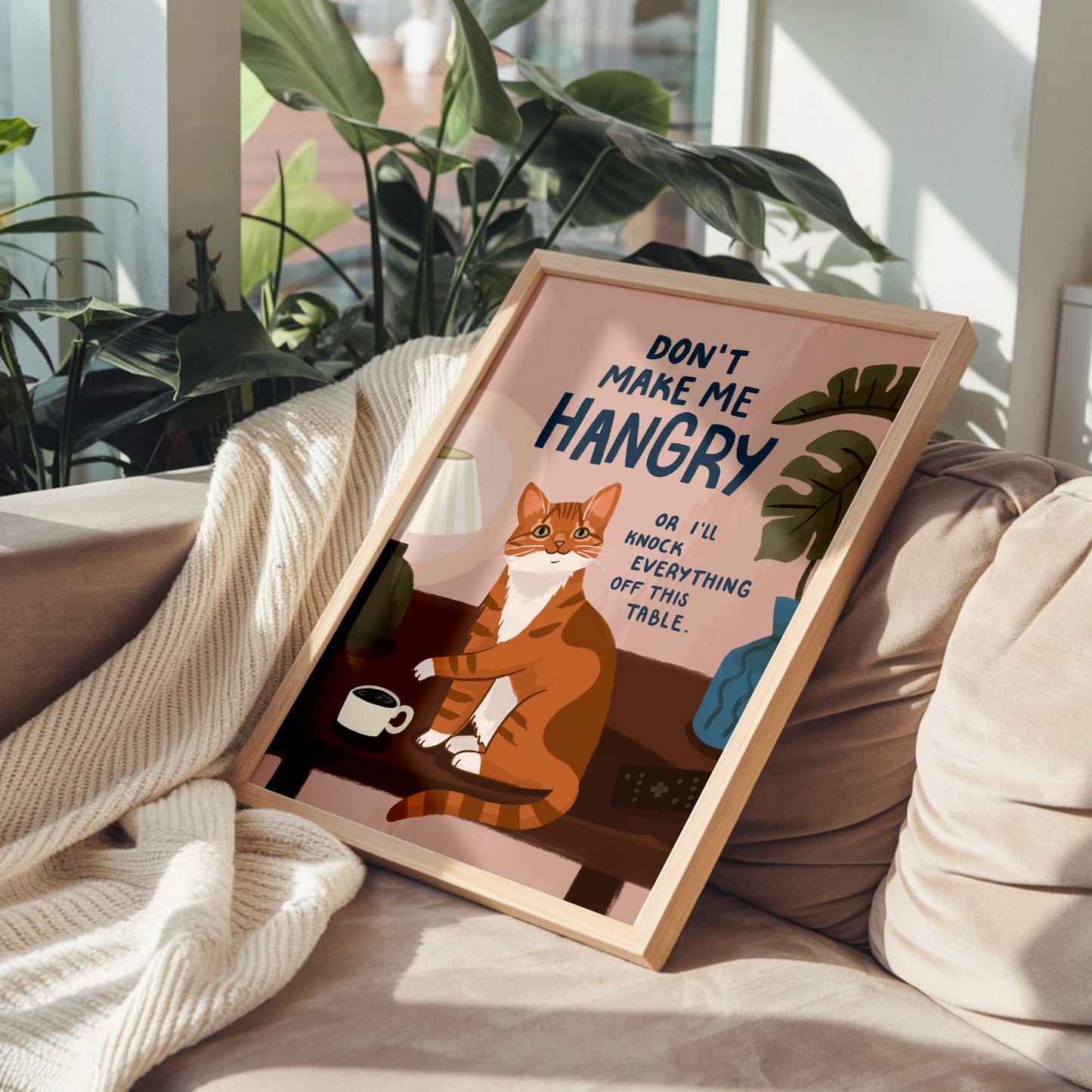 Don't Make Me Hangry Cat Art Print (unframed)