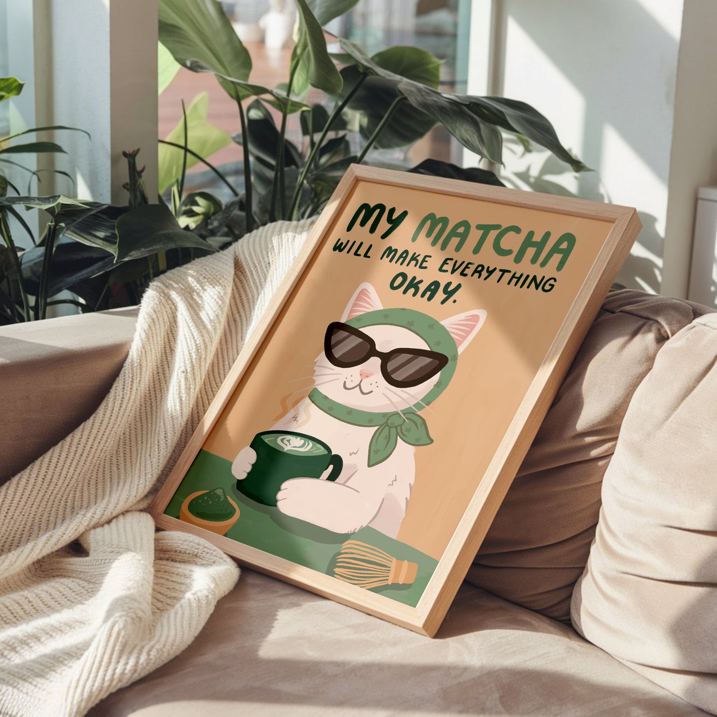 My Matcha Will Make Everything Okay Art Print (unframed)