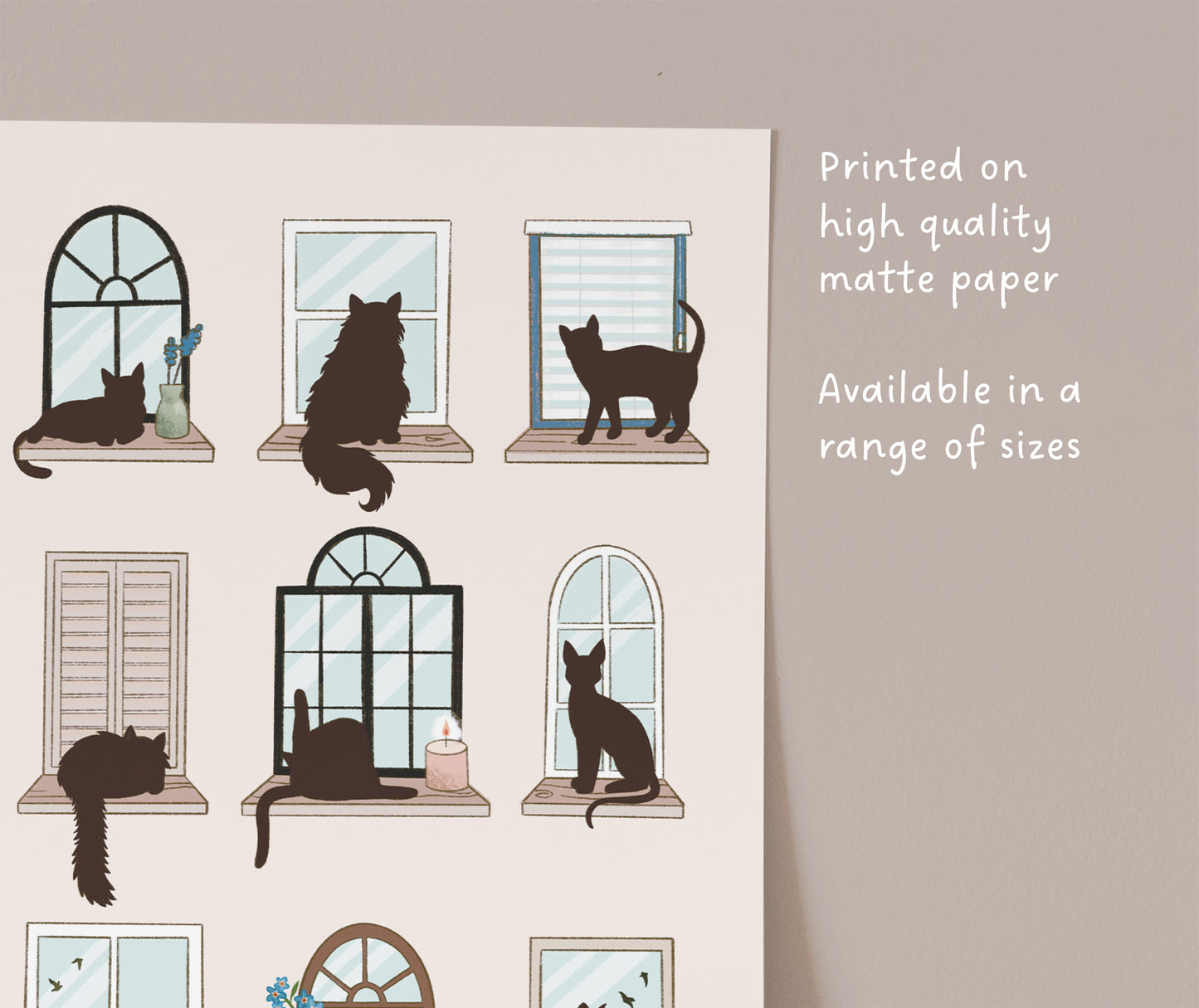 Cats at Windows Collage Print (unframed)