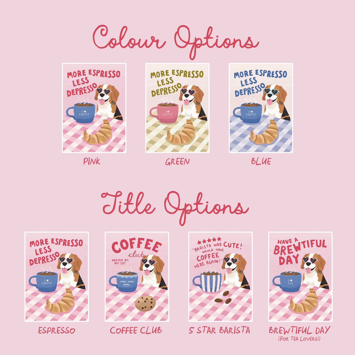 Custom Coffee Dog Print (Add your dog!)