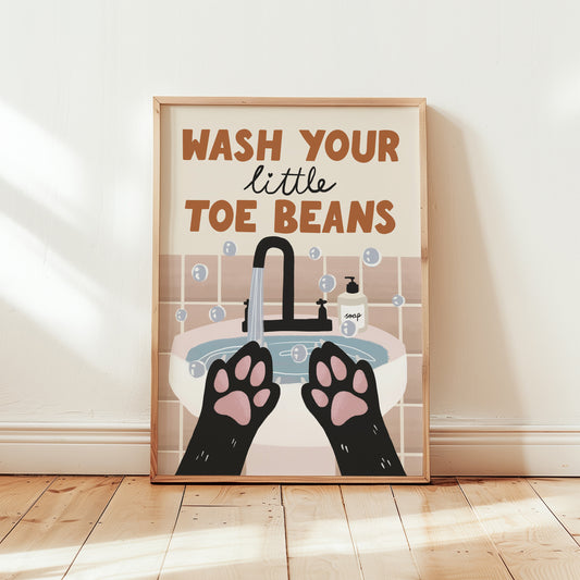 Wash Your Little Toe Beans Dog Print