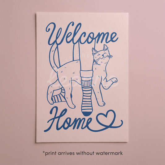 Welcome Home Cat Lover Print (unframed)