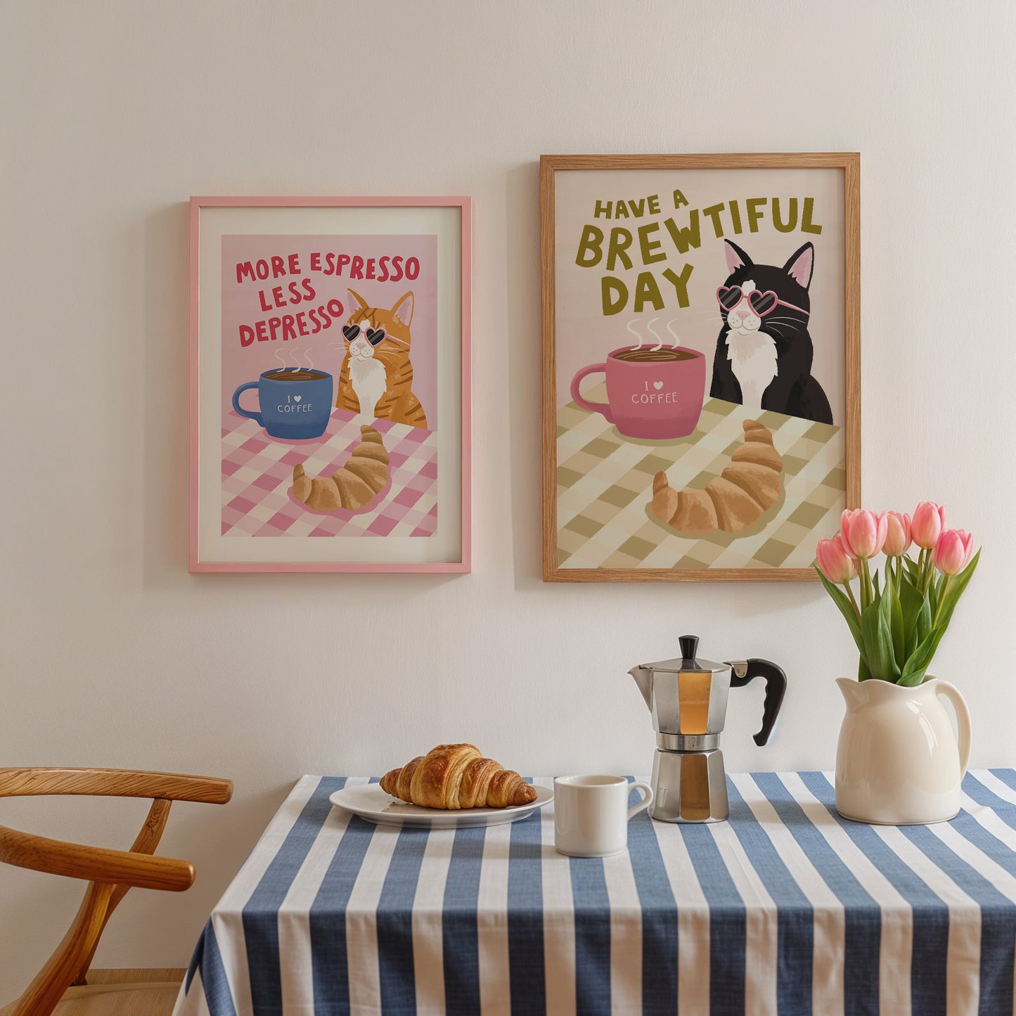 Custom Coffee Cat Print (Add your cat!)