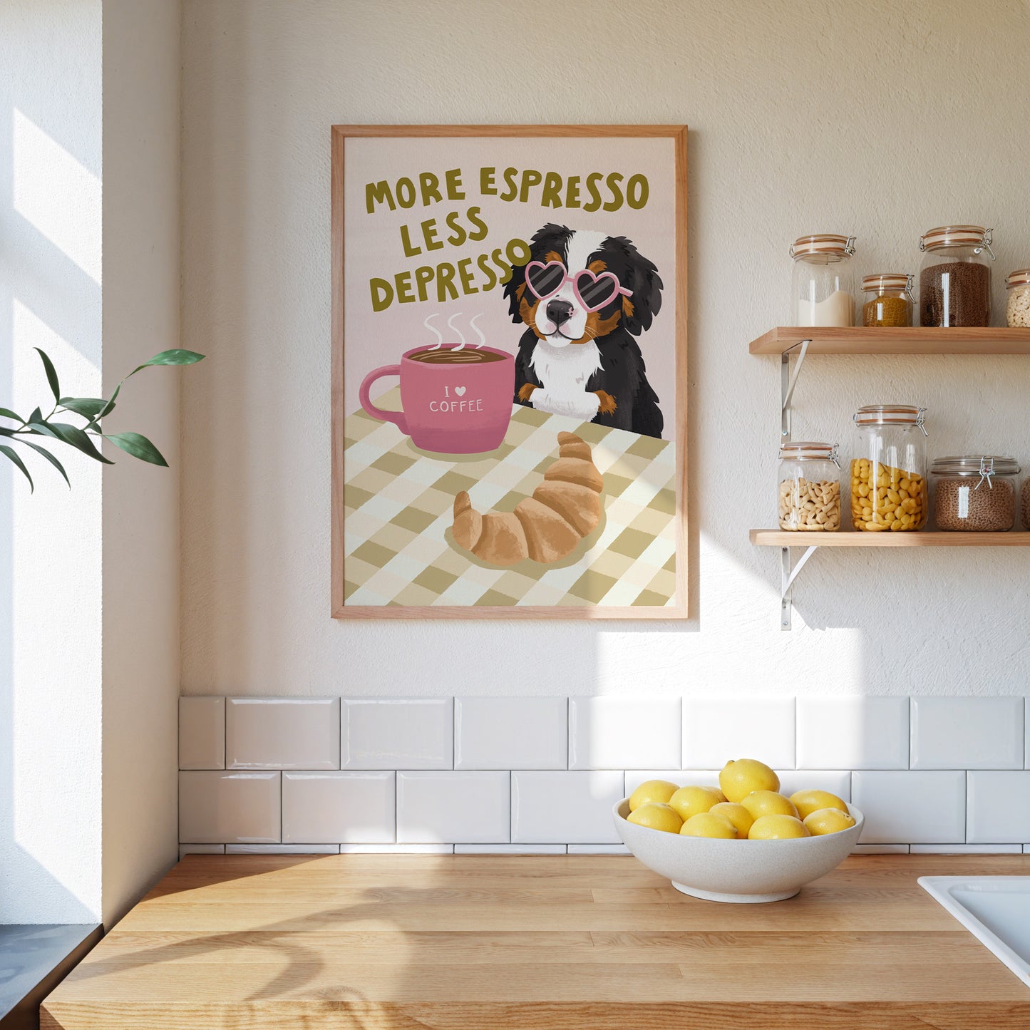 Custom Coffee Dog Print (Add your dog!)