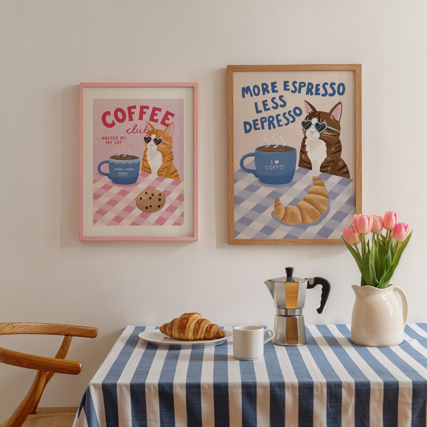Cat Coffee Club Print