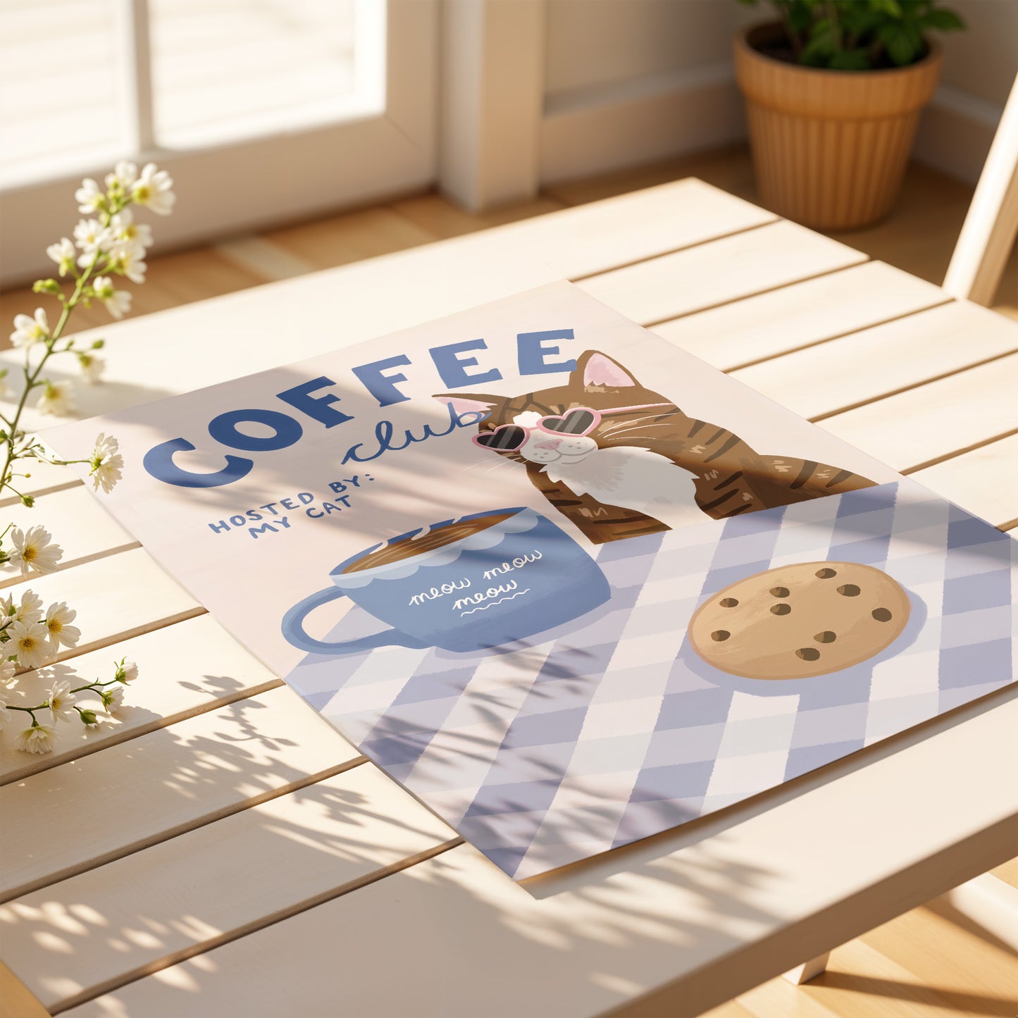 Cat Coffee Club Print