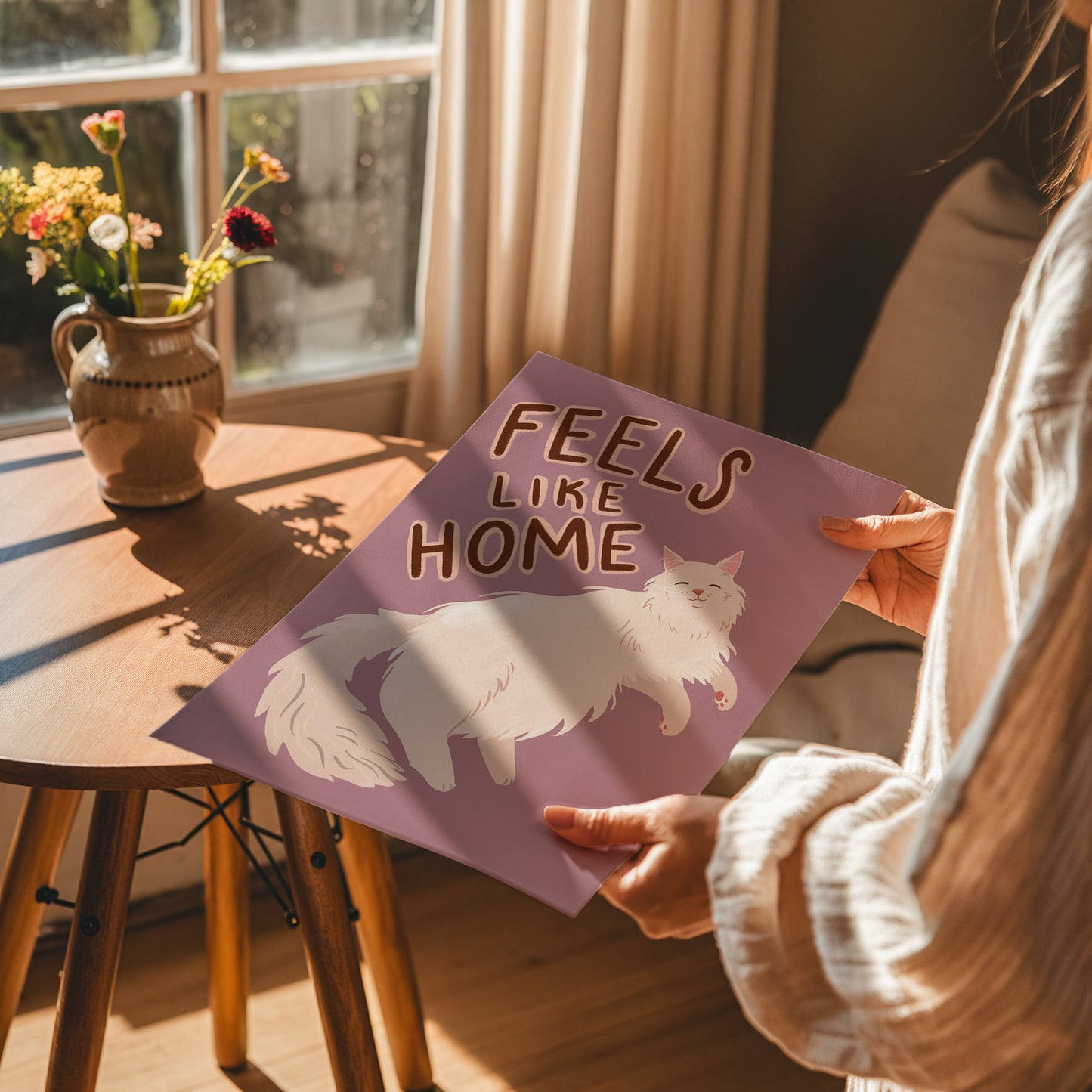Feels Like Home Cat Art Print (Unframed)