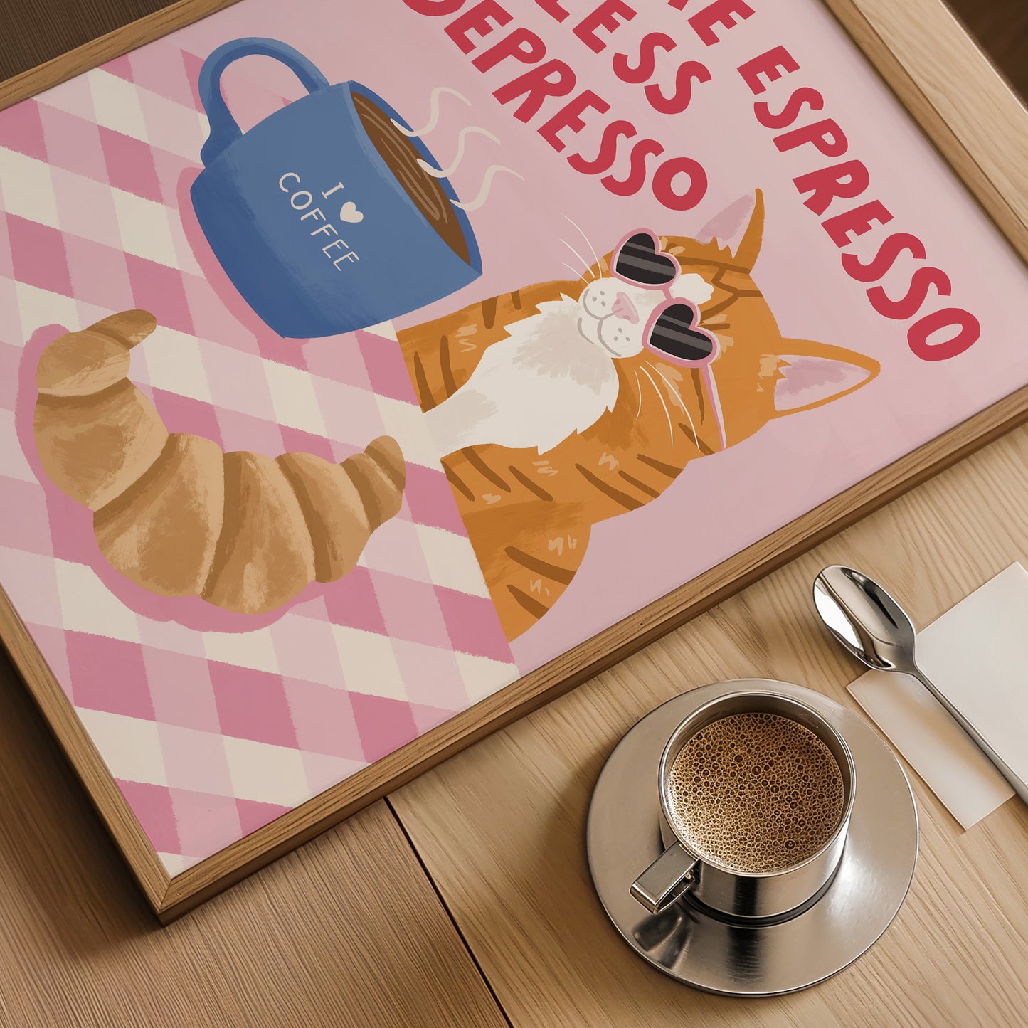 More Espresso Less Depresso Cat Print