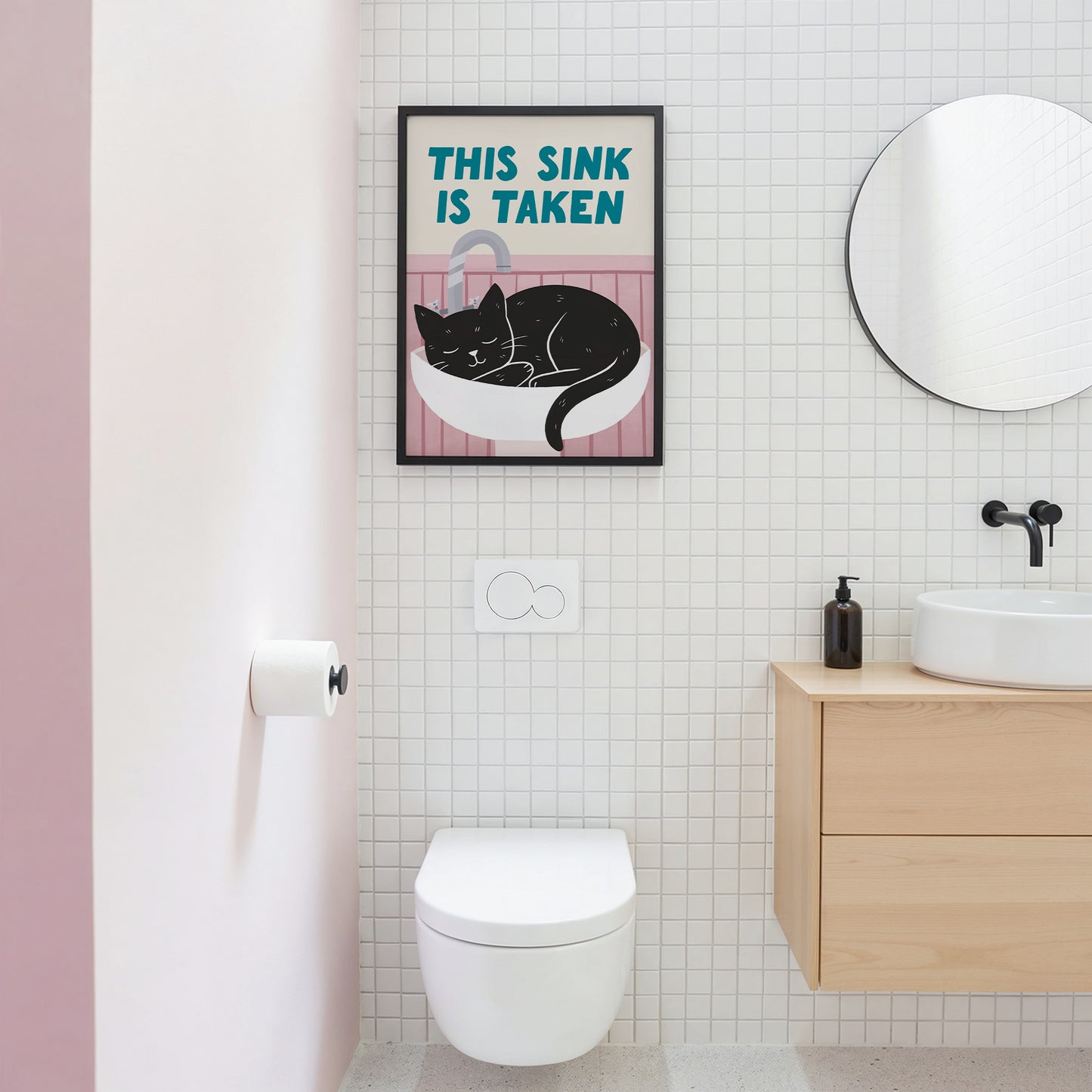 This Sink is Taken Cat Bathroom Print
