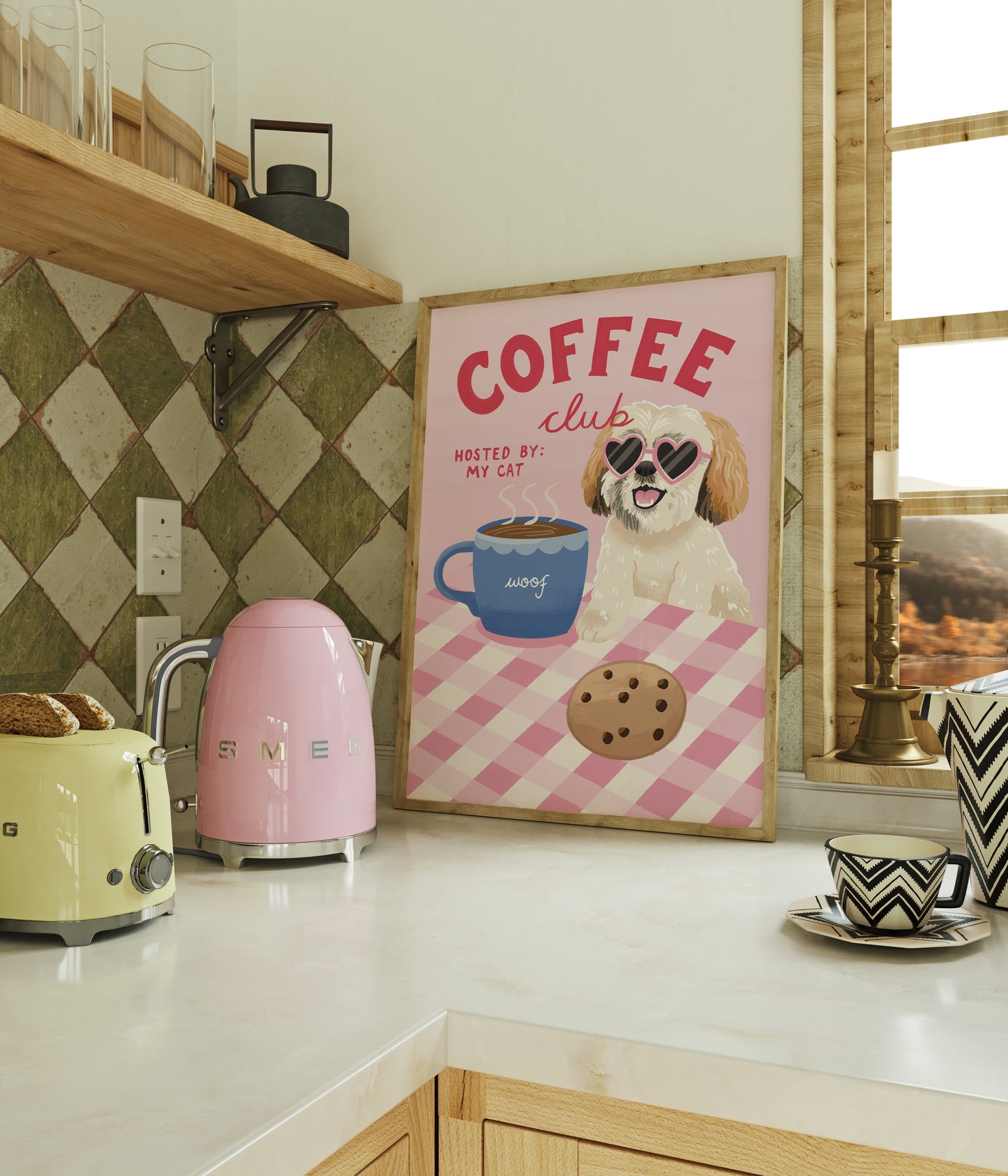 Custom Coffee Dog Print (Add your dog!)