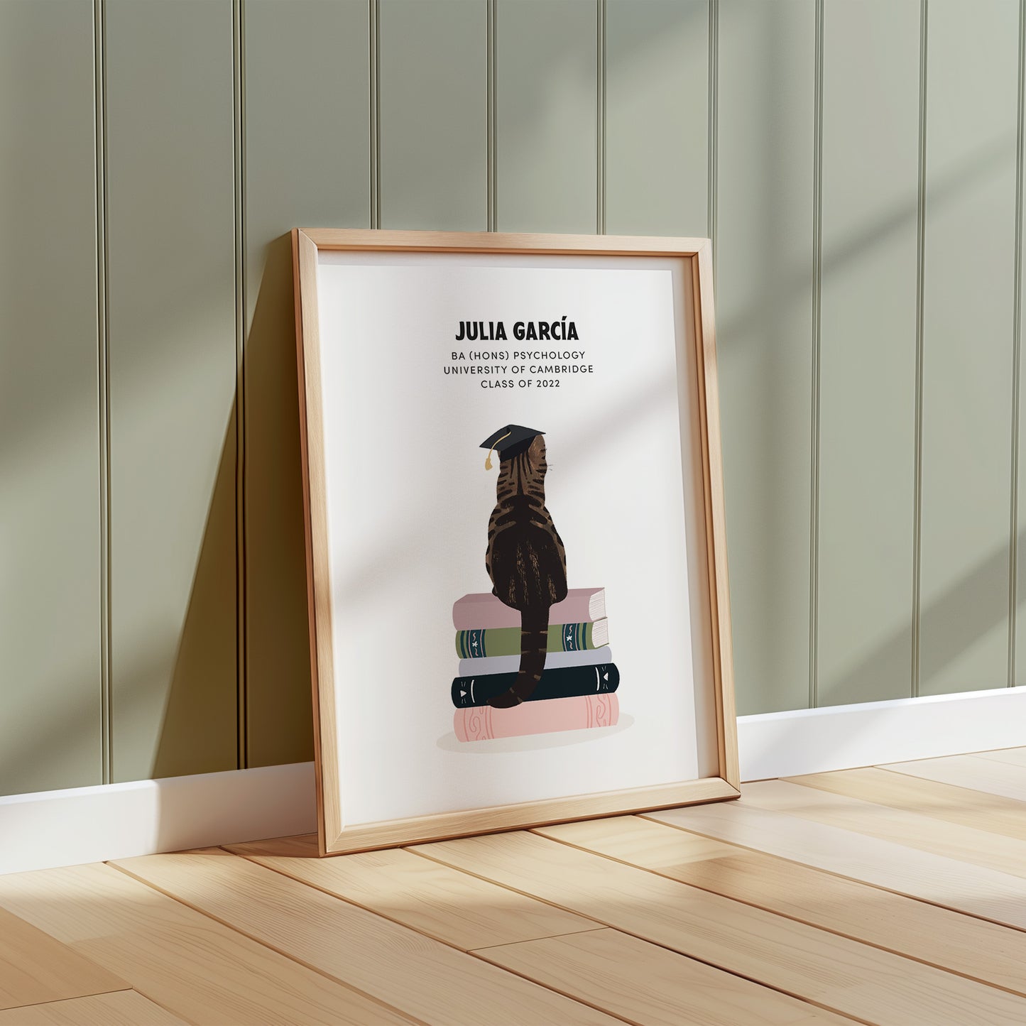 Personalised Graduation Cat Print (unframed)