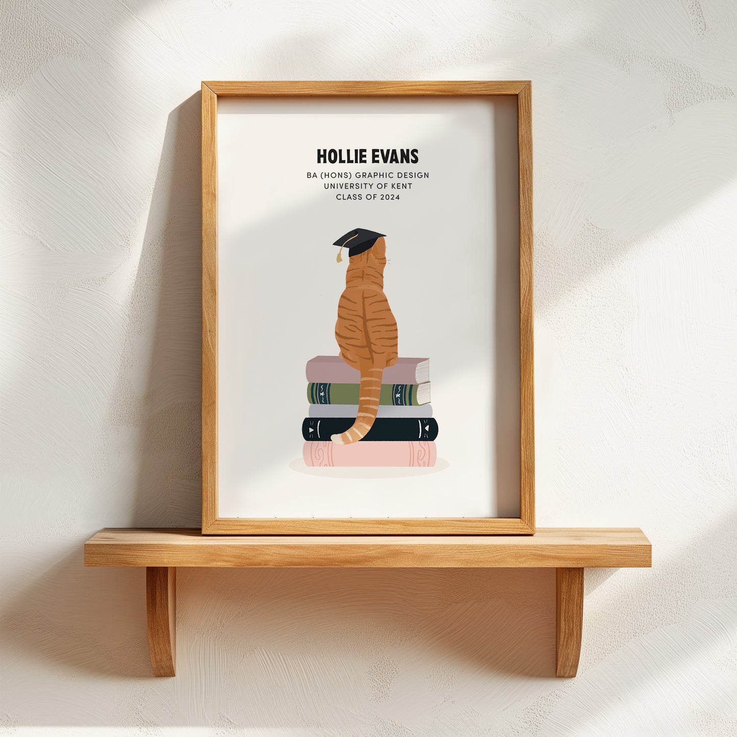 Personalised Graduation Cat Print (unframed)