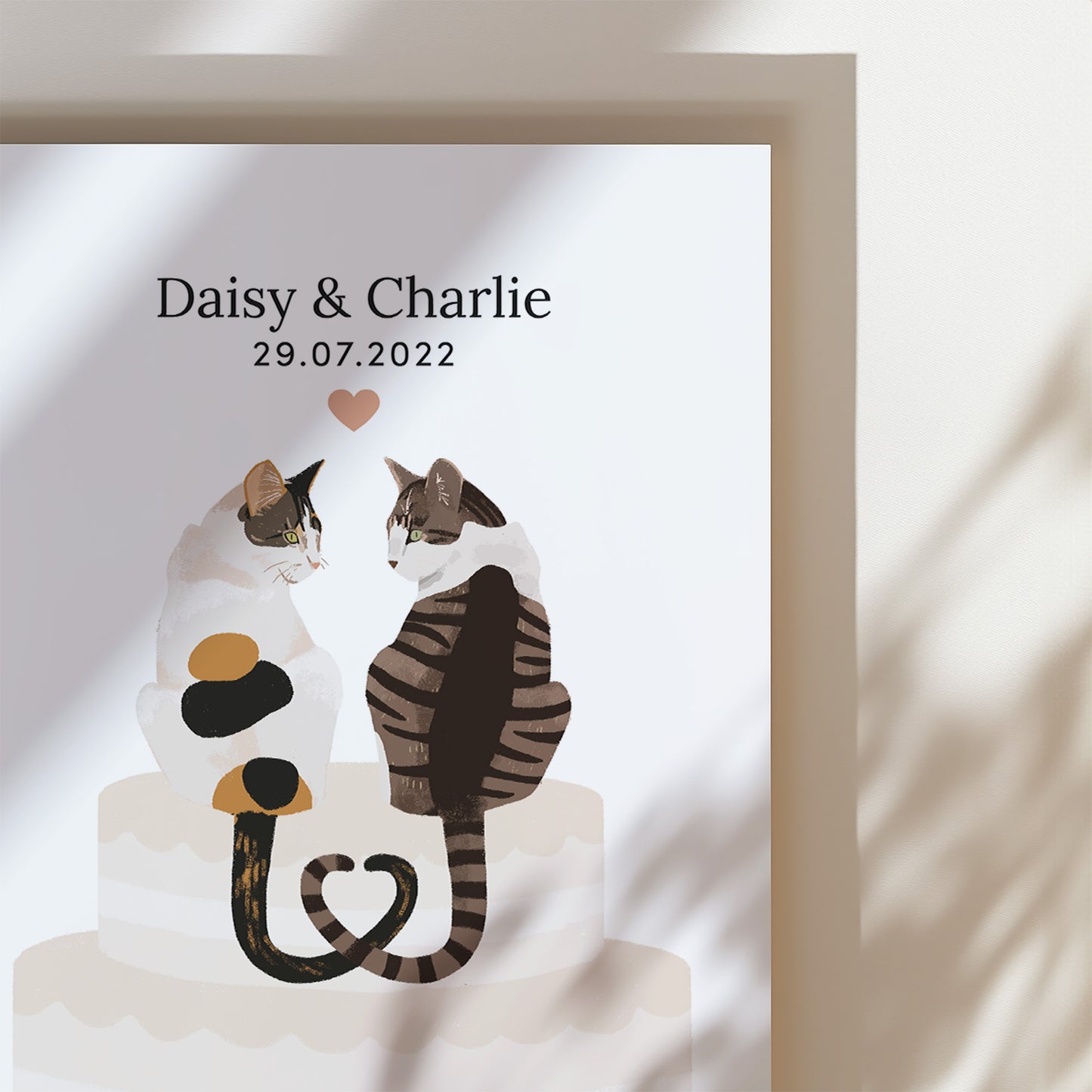 Personalised Wedding Cat Print (unframed)