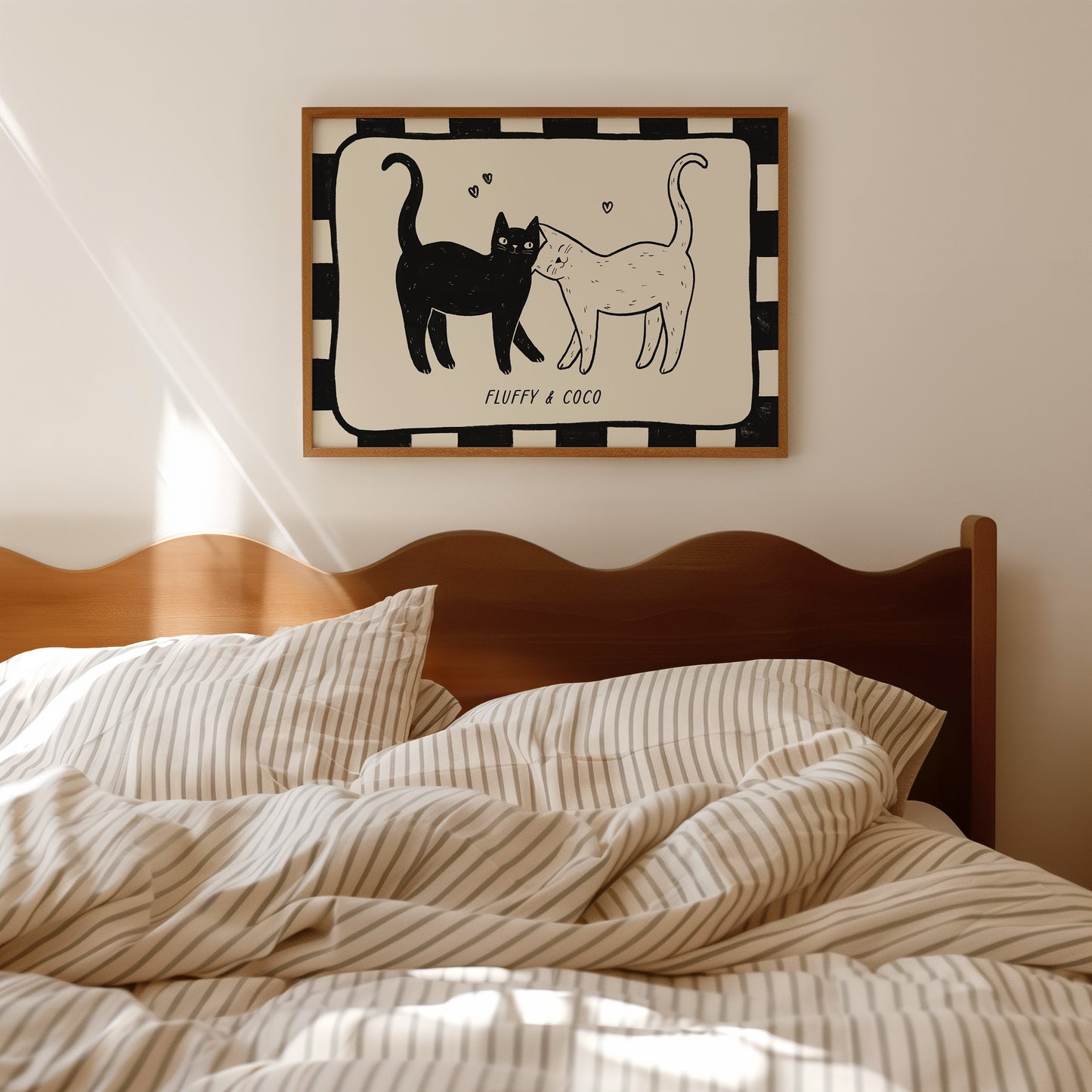Checkerboard Custom Cat Name Print