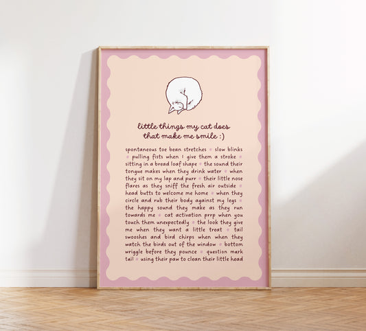 Little Things My Cat Does That Make Me Smile (unframed)