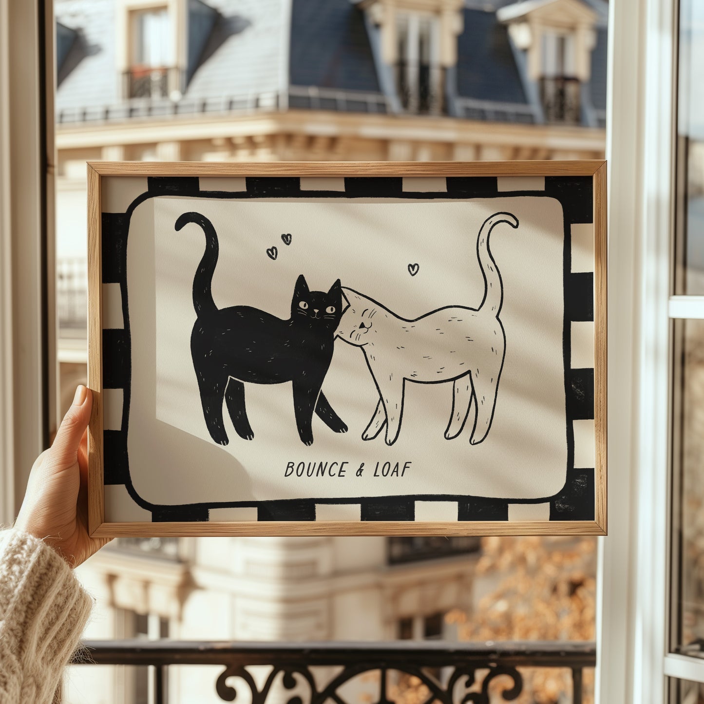Checkerboard Custom Cat Name Print