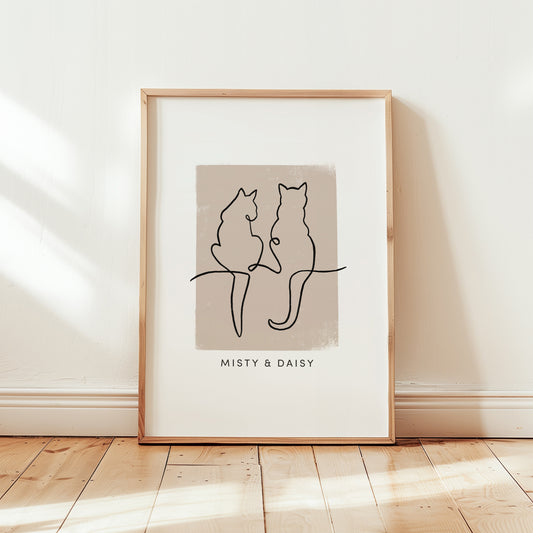 Minimalist Custom Cat Name Print