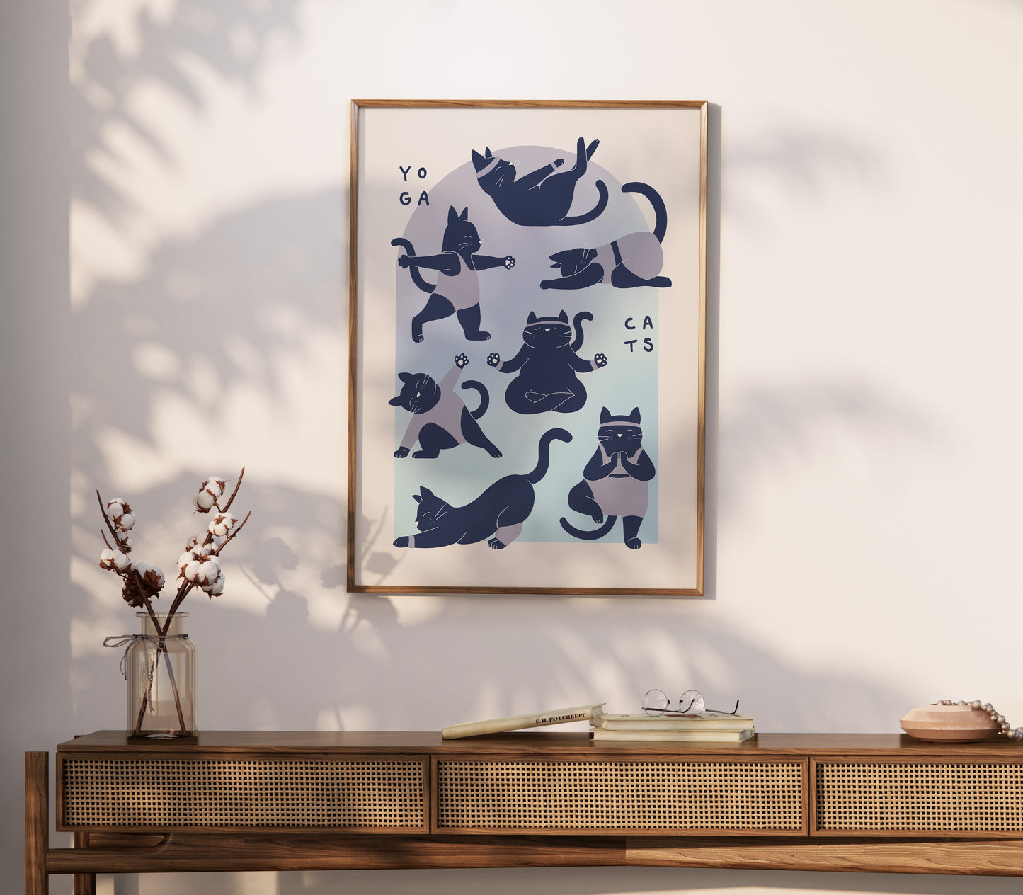 Minimalist Cat Yoga Art Print (unframed)