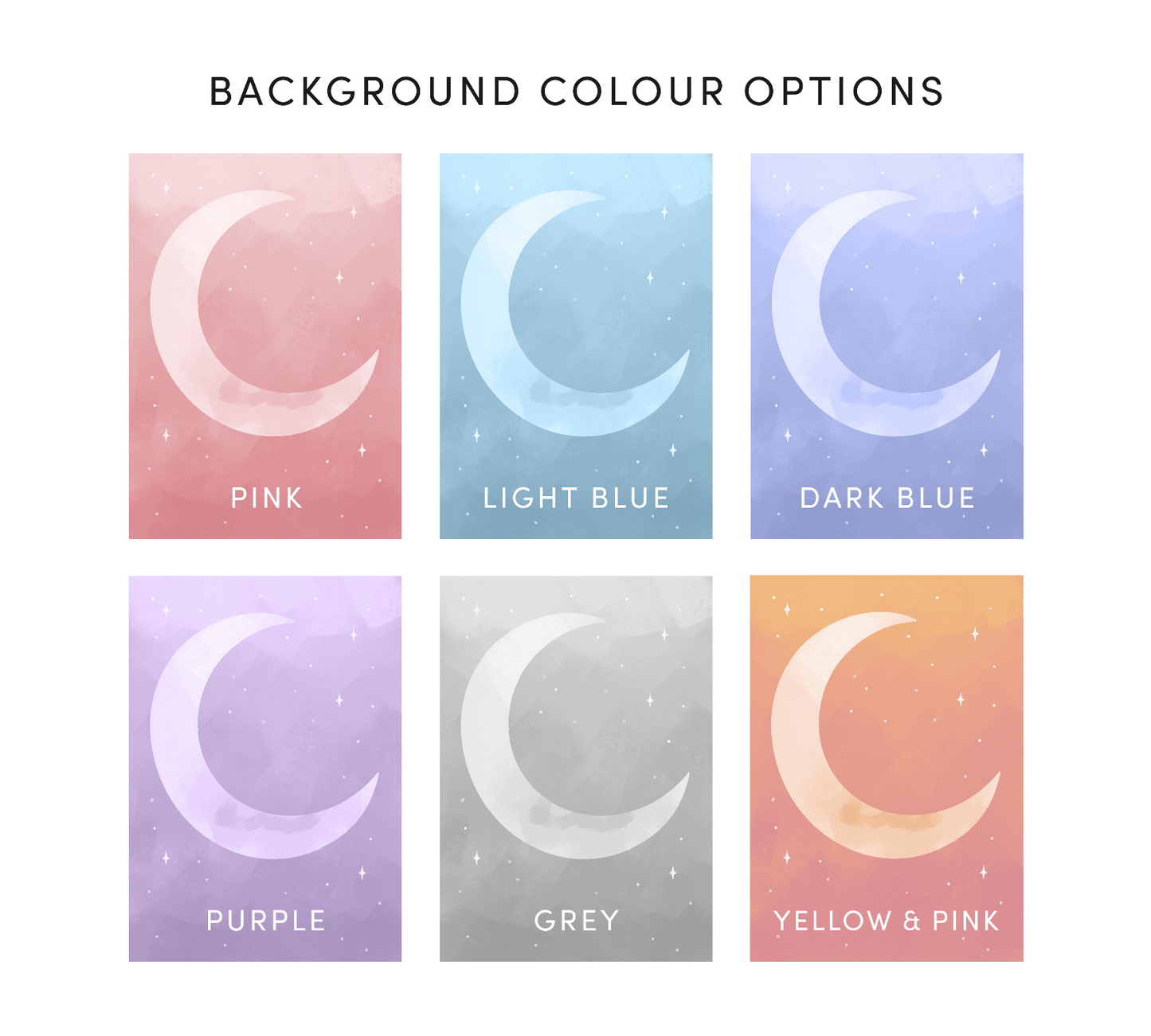 Personalised Cats Sitting on the Moon Print (unframed)