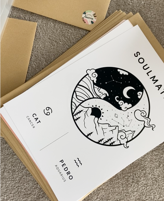 Personalised Zodiac Couple Pairing Print (unframed)