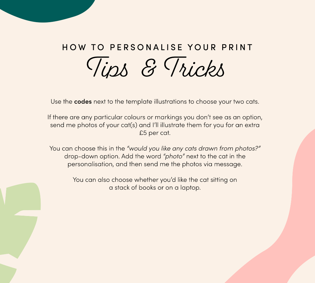 Personalised Graduation Cat Print (unframed)