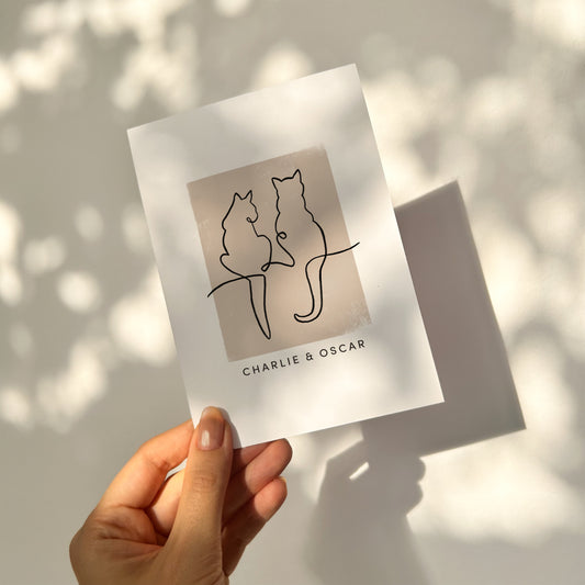 Minimalist Custom Cat Name Print