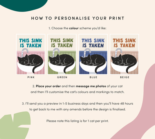 Custom This Sink is Taken Cat Bathroom Print