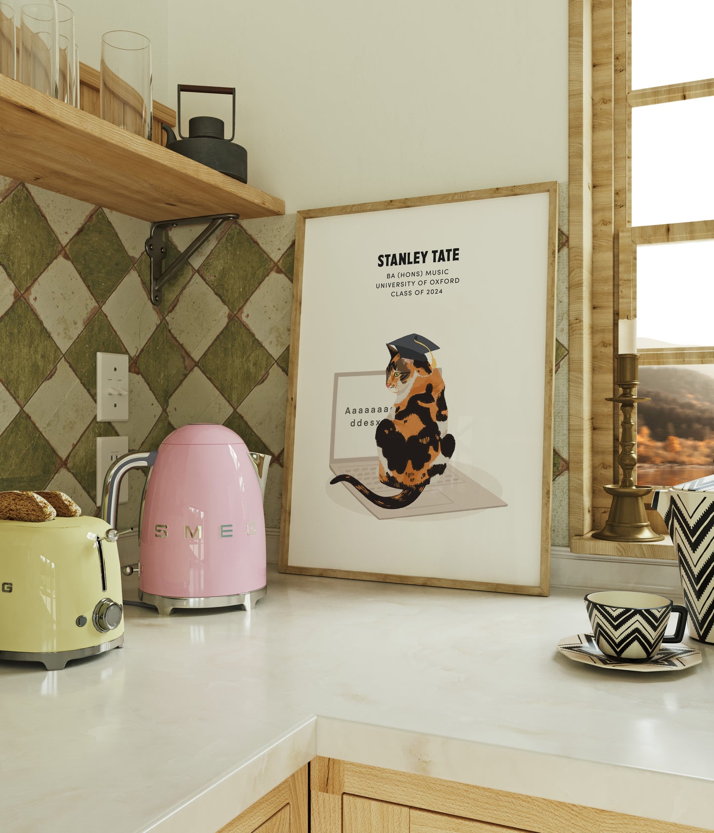 Personalised Graduation Cat Print (unframed)