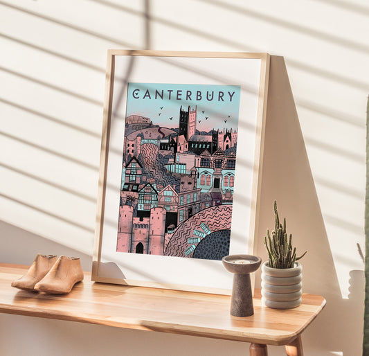 Canterbury Illustrated Print, (unframed)