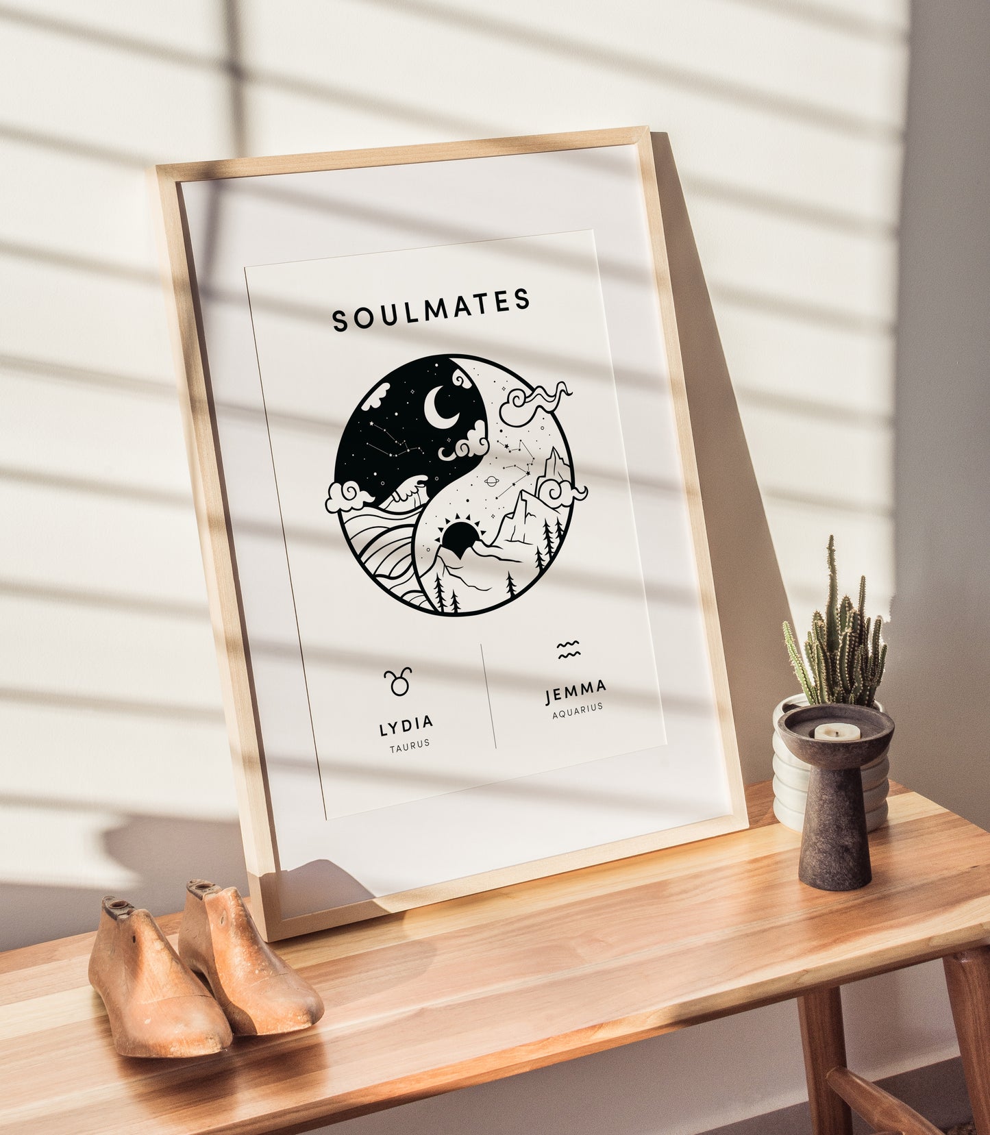 Personalised Zodiac Couple Pairing Print (unframed)