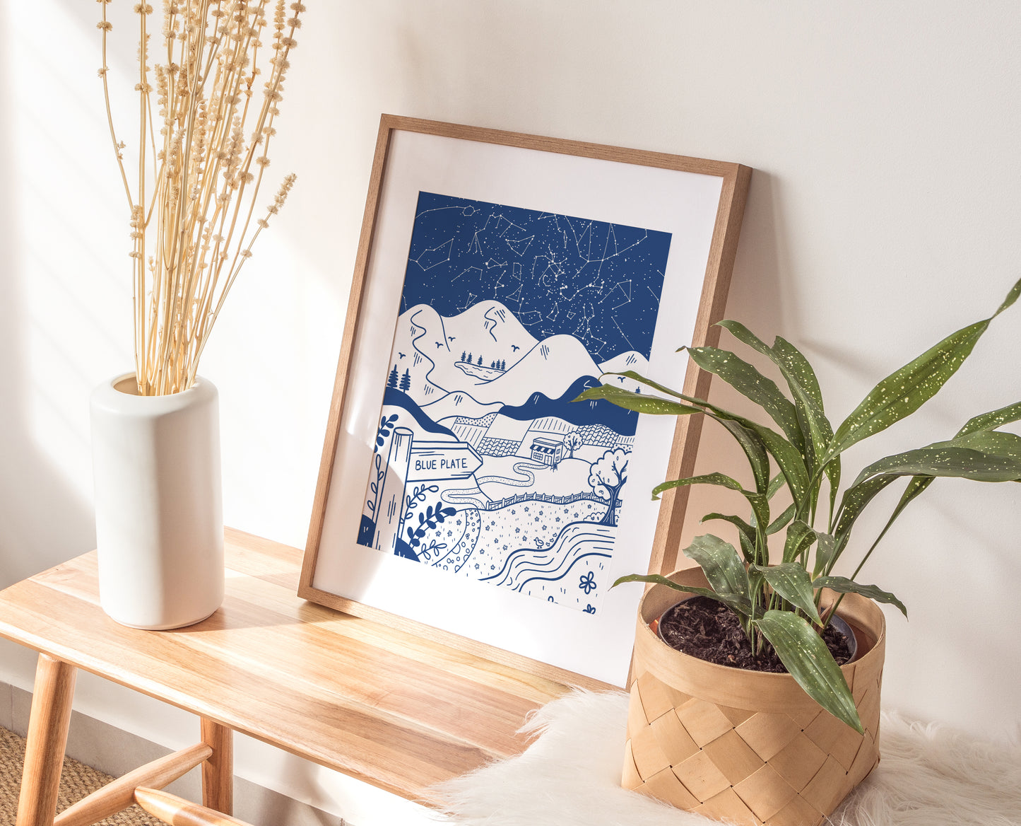 Personalised First Date Star Map Illustrated Print (unframed)