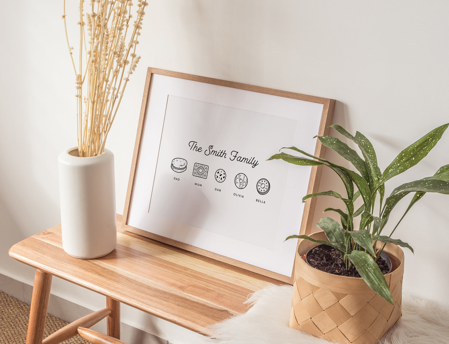 Personalised Family Biscuit Print (unframed)