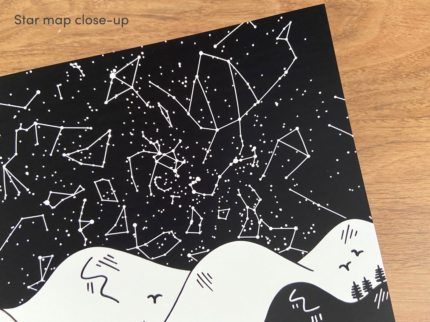 Personalised First Date Star Map Illustrated Print (unframed)