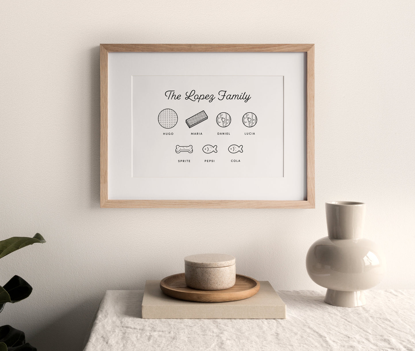 Personalised Family Biscuit Print (unframed)