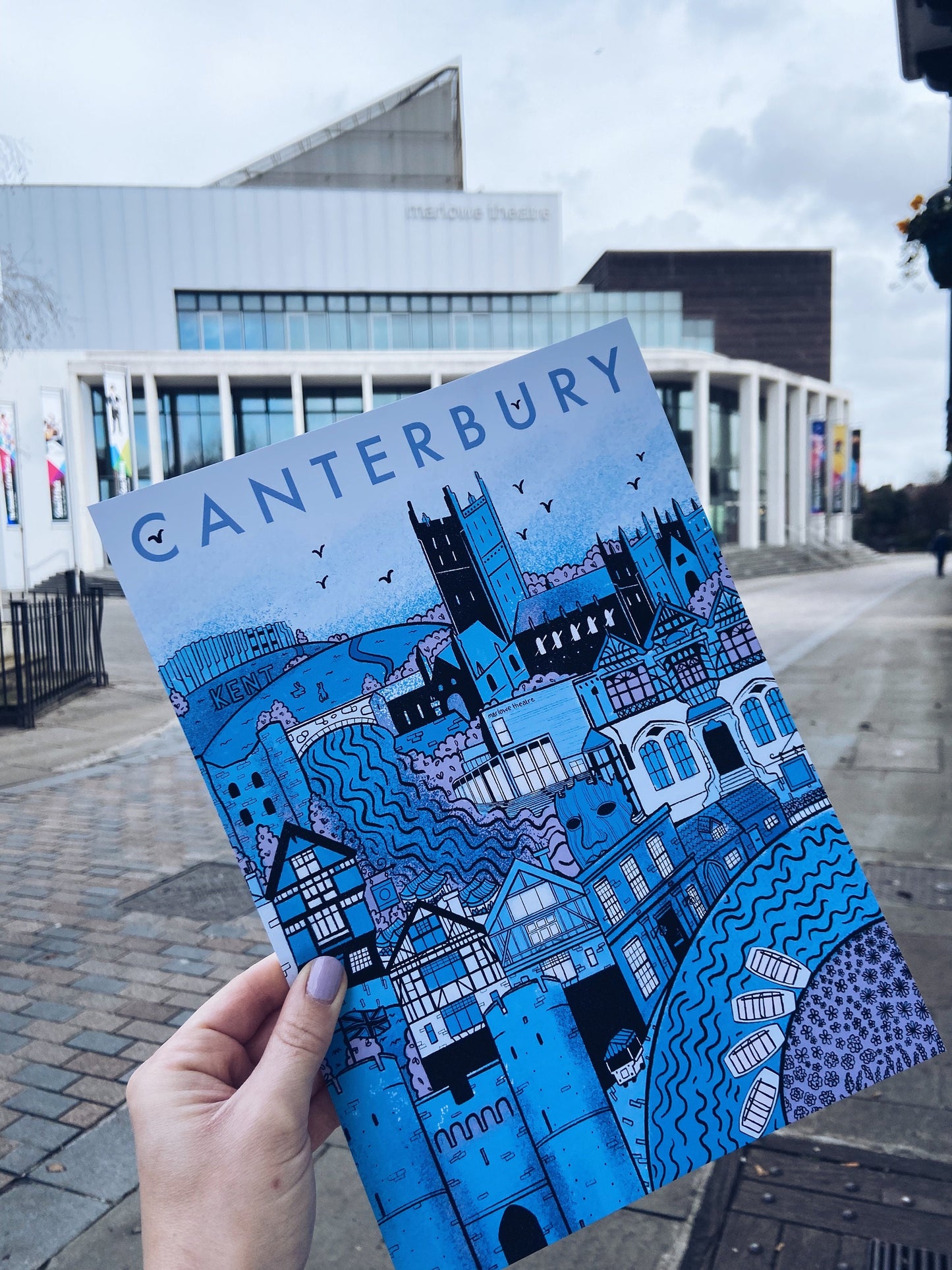 Canterbury Illustrated Print, (unframed)