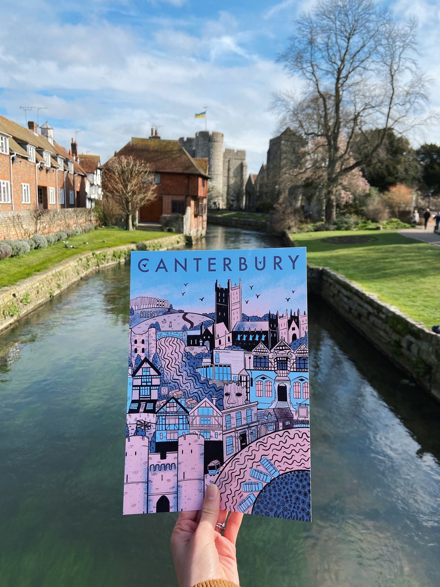 Canterbury Illustrated Print, (unframed)