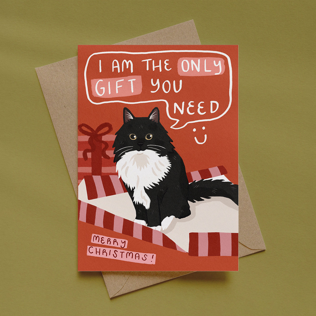 Cat Gift Paper Greetings Card