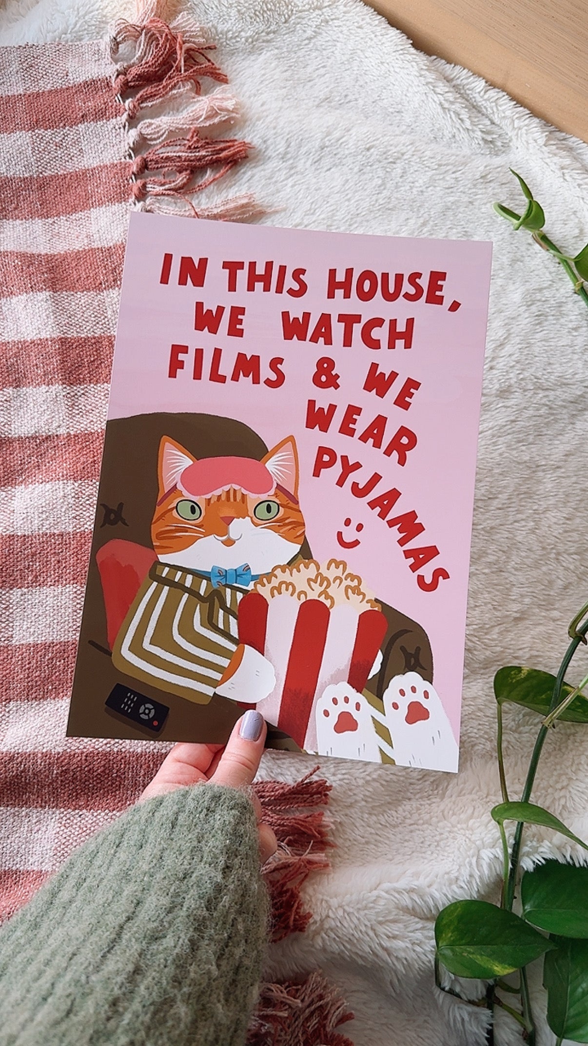 Custom Films and Pyjamas Cat Print (unframed)