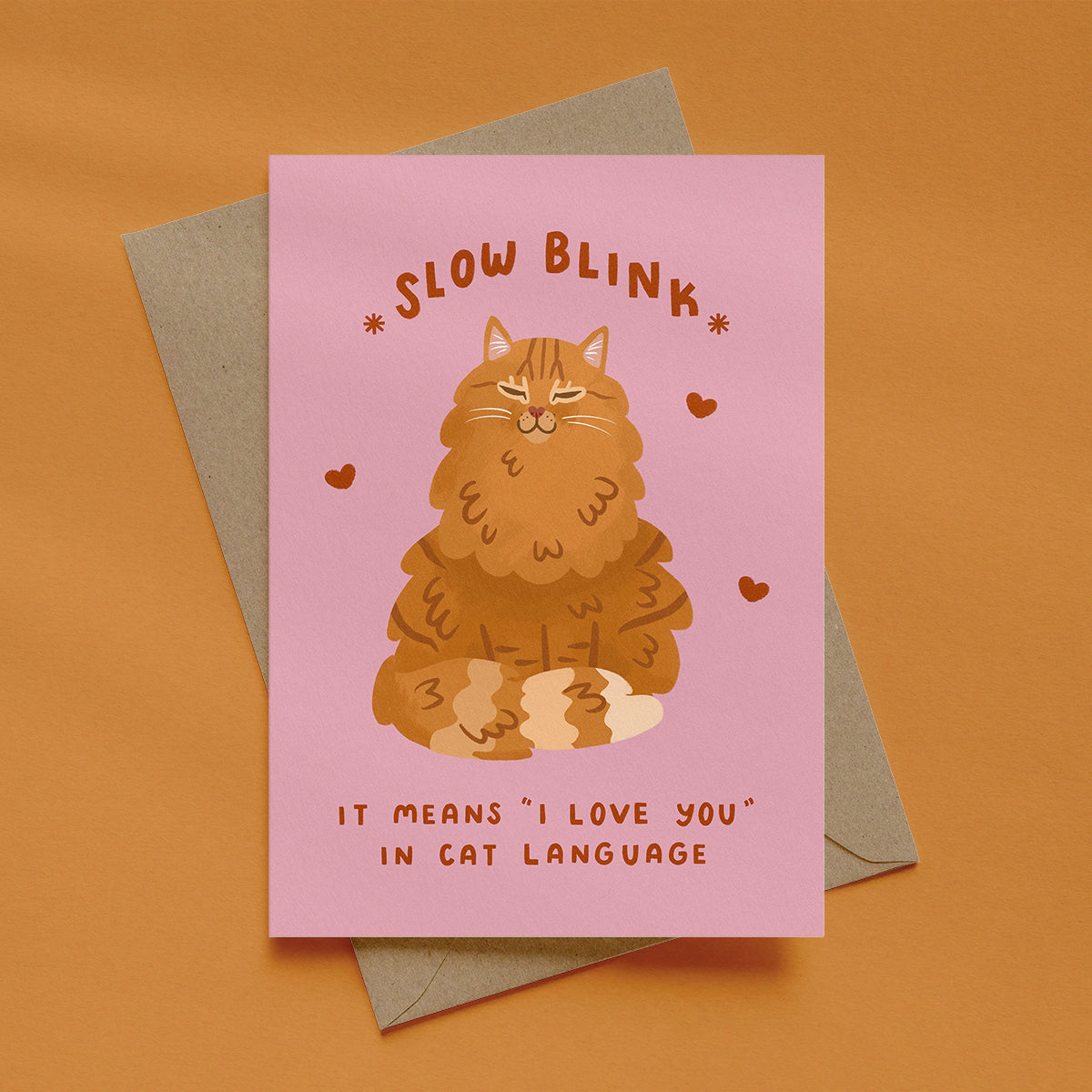 Slow Blink I Love You Cat Card